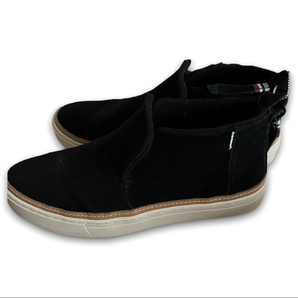 Toms Paxton Black Shoes Size 8 Slip on High top Chukka Sneakers Women